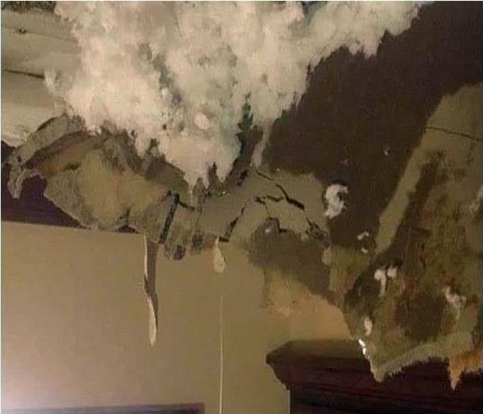 water caused the ceiling to collapse