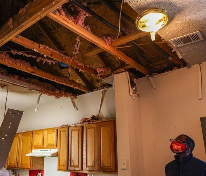 Image of apartment ceiling collapse from winter storm damages