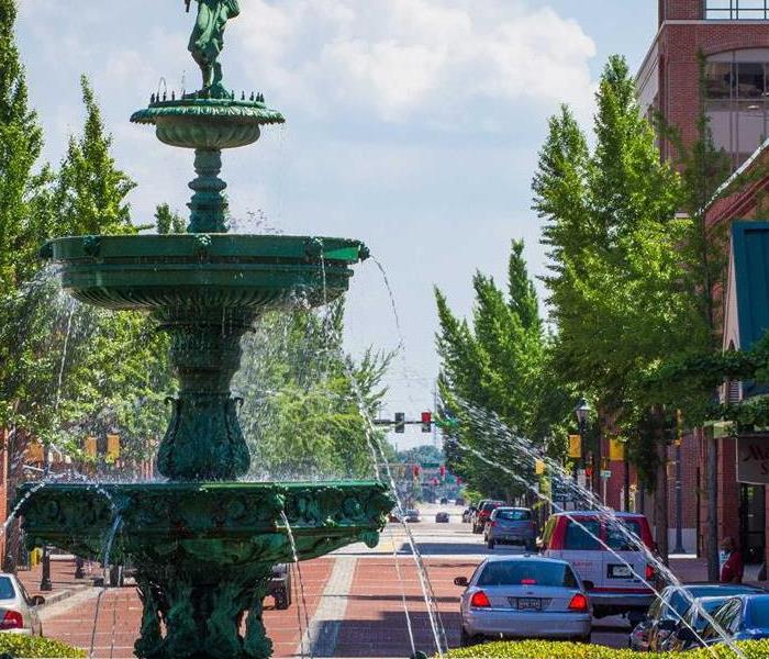 Water fountain in downtown Augusta